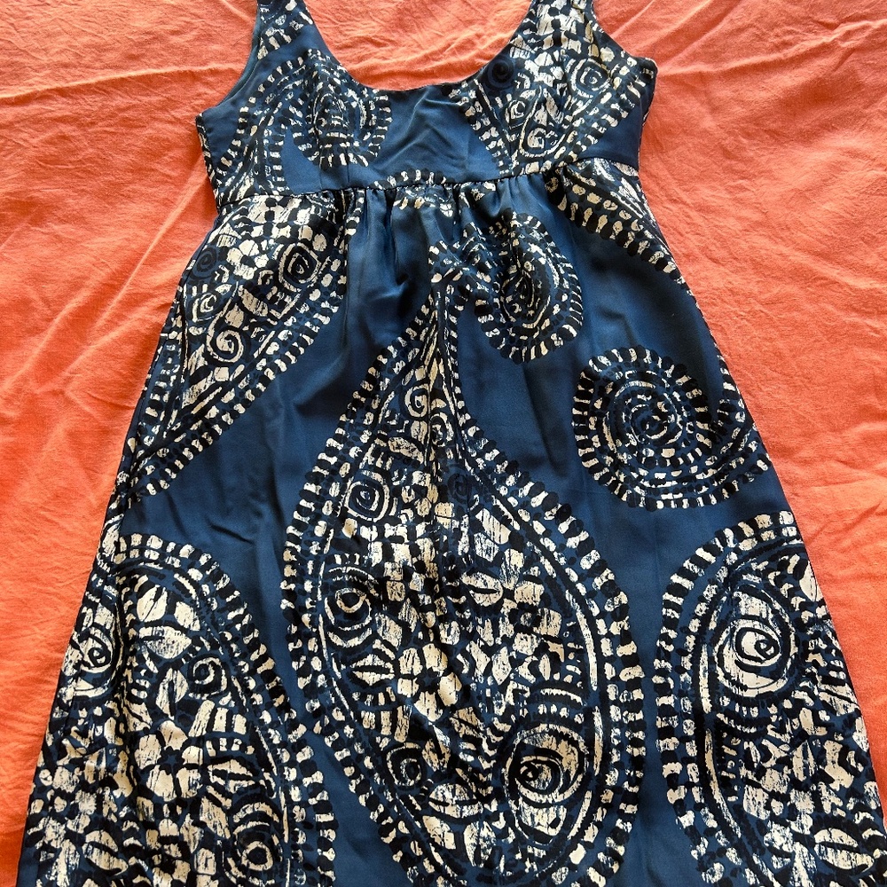 Michael kors blue silk empire waist dress